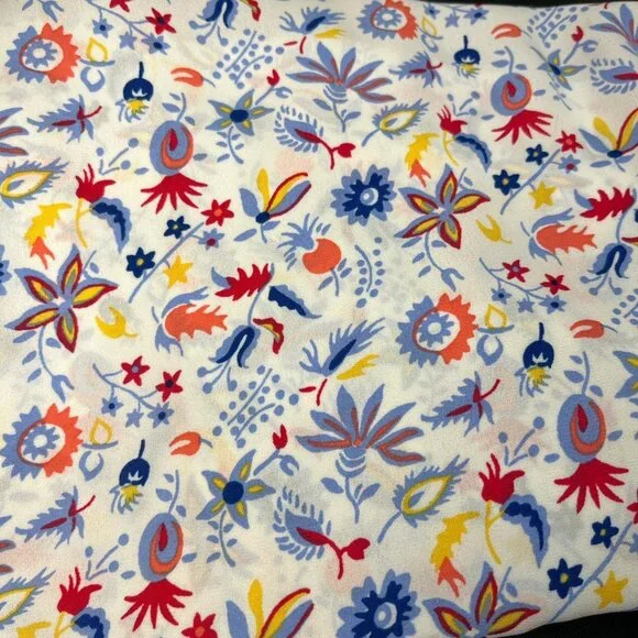 Gap White Floral Print Long Sleeve Sheer Top (L) - Picture 4 of 4